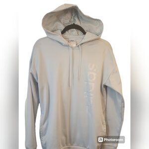 Adidas Light Blue Spellout Pullover Hoodie Size S